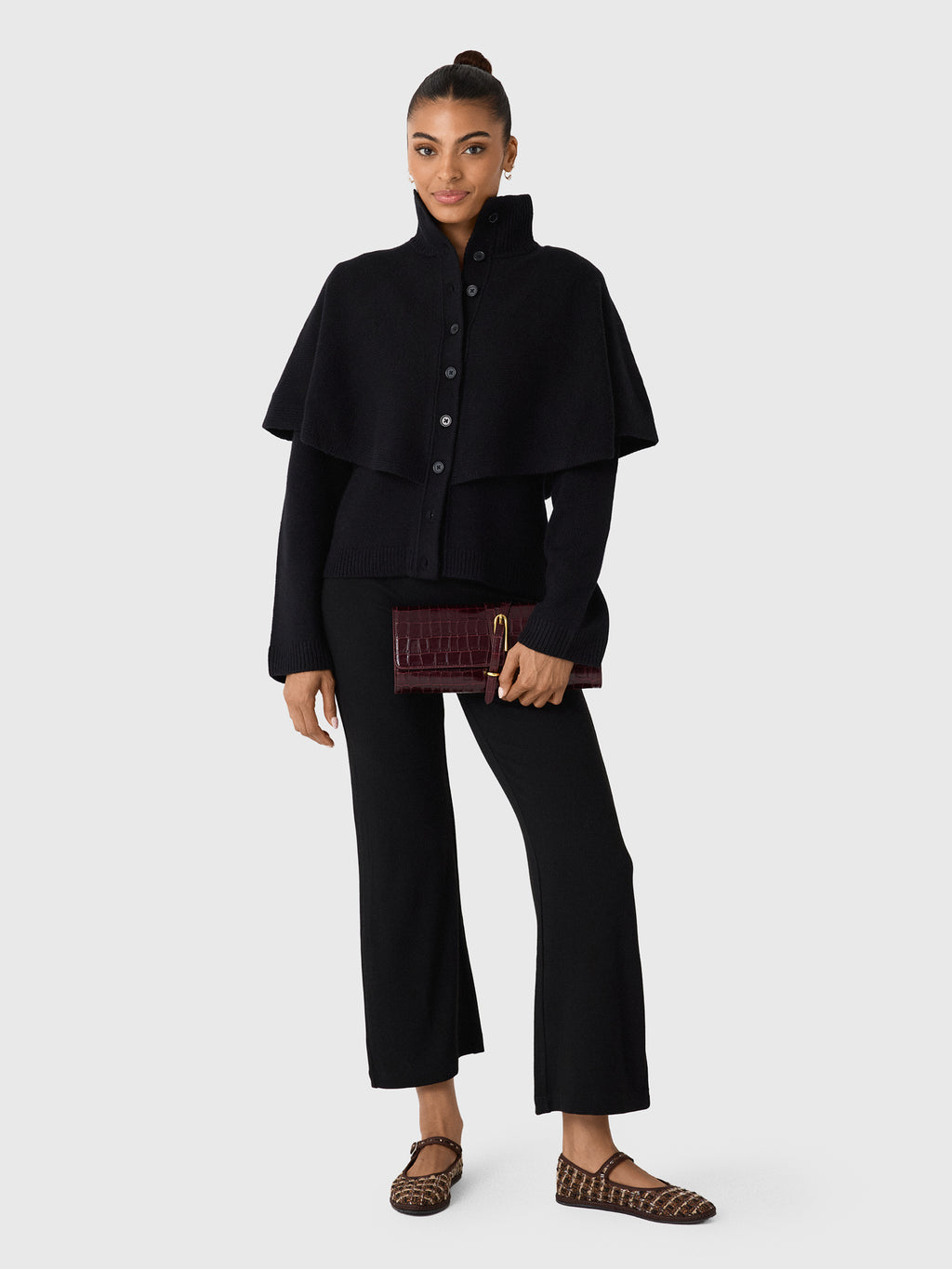 Vince Women's Wool-Blend Turtleneck Cape Cardigan - Saint Bernard