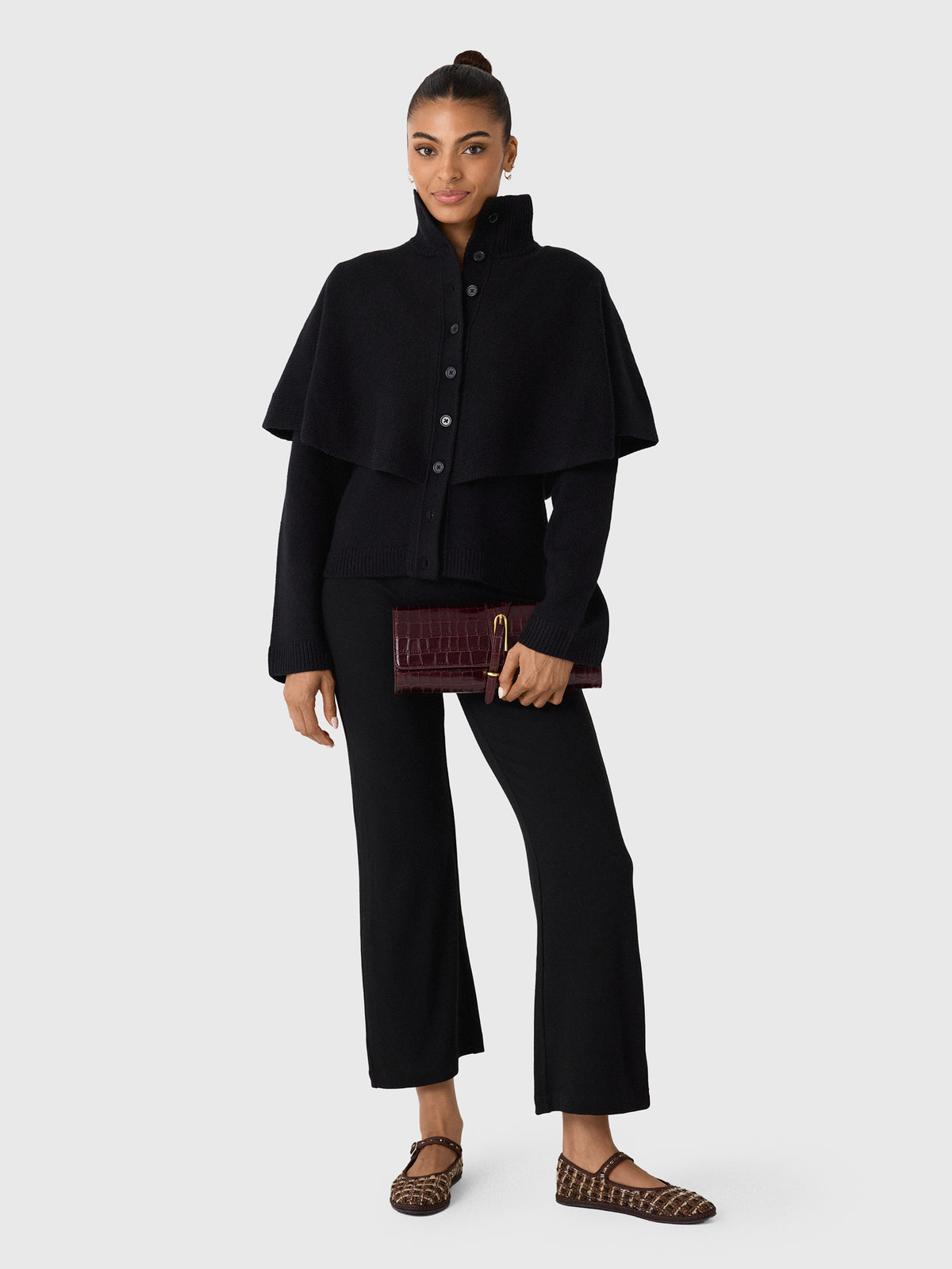 Vince Women's Wool-Blend Turtleneck Cape Cardigan - Saint Bernard