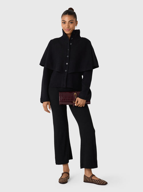 Vince Women's Wool-Blend Turtleneck Cape Cardigan