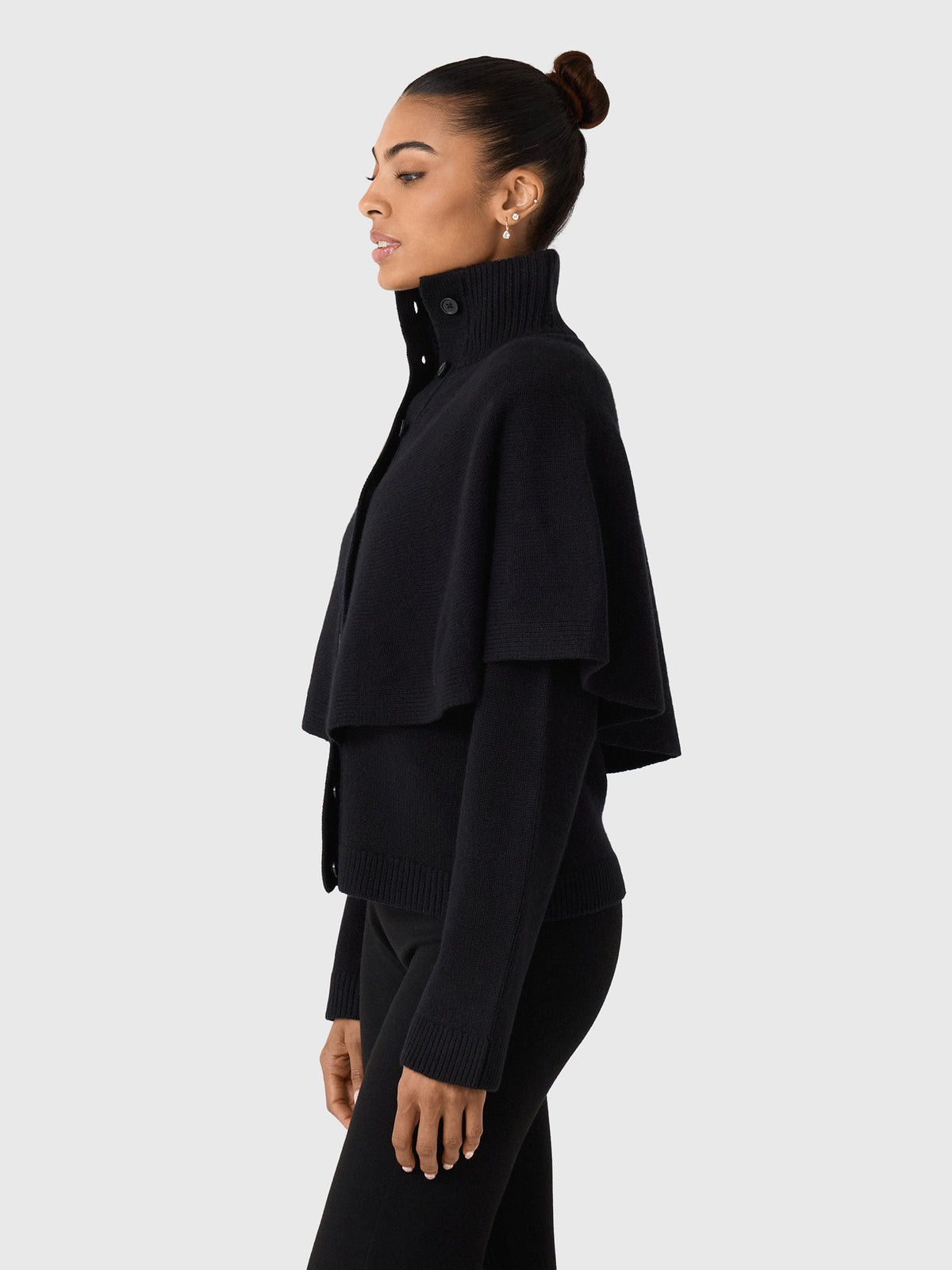 Vince Women's Wool-Blend Turtleneck Cape Cardigan - Saint Bernard