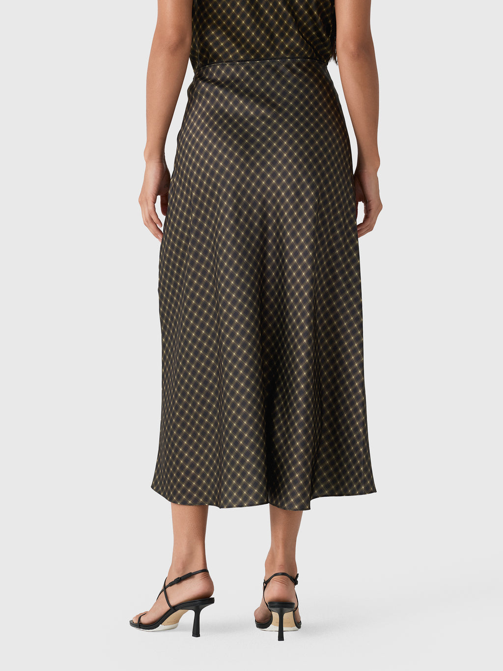 Vince Women's Ombré Plaid Lingerie-Trim Satin Slip Skirt - Saint Bernard
