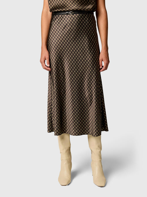Vince Women's Ombré Plaid Lingerie-Trim Satin Slip Skirt
