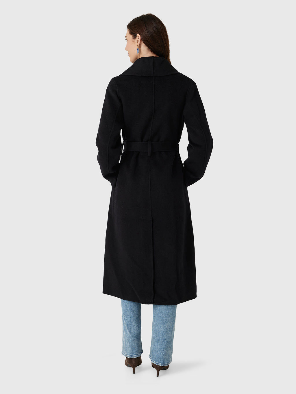 Vince Women's Wool-Cashmere Shawl-Collar Long Coat - Saint Bernard