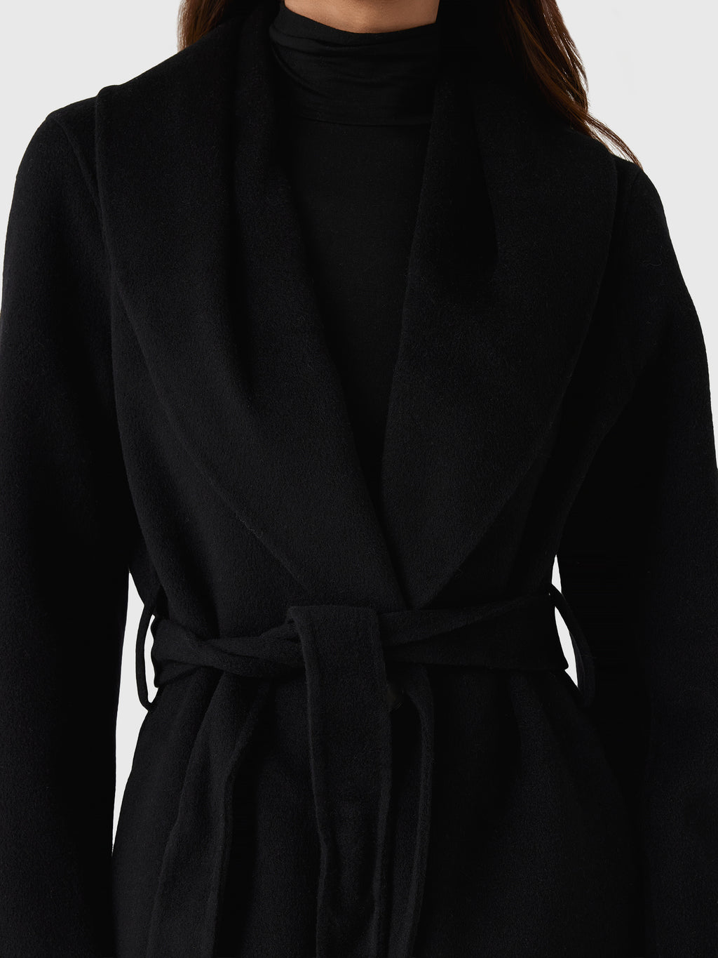 Vince Women's Wool-Cashmere Shawl-Collar Long Coat - Saint Bernard