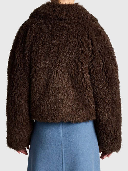 Vince Women's Faux-Fur Cropped Jacket - Saint Bernard