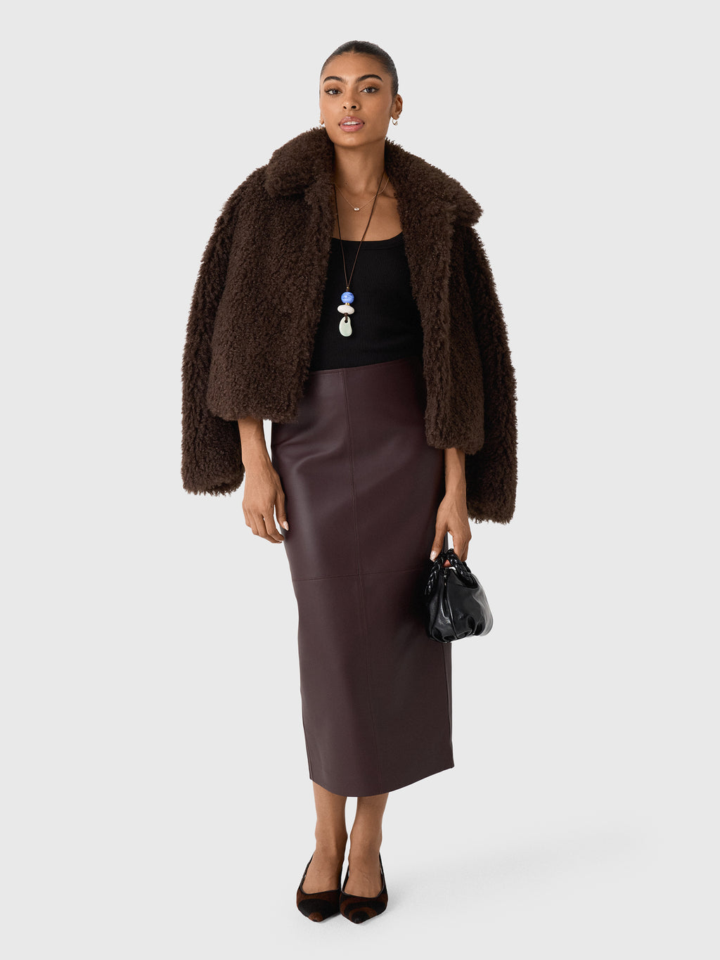 Vince Women's Faux-Fur Cropped Jacket - Saint Bernard