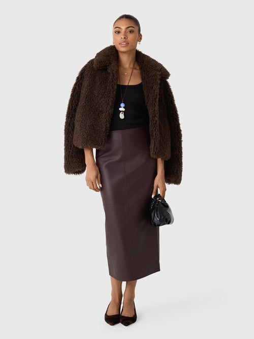 Vince Women's Faux-Fur Cropped Jacket - Saint Bernard