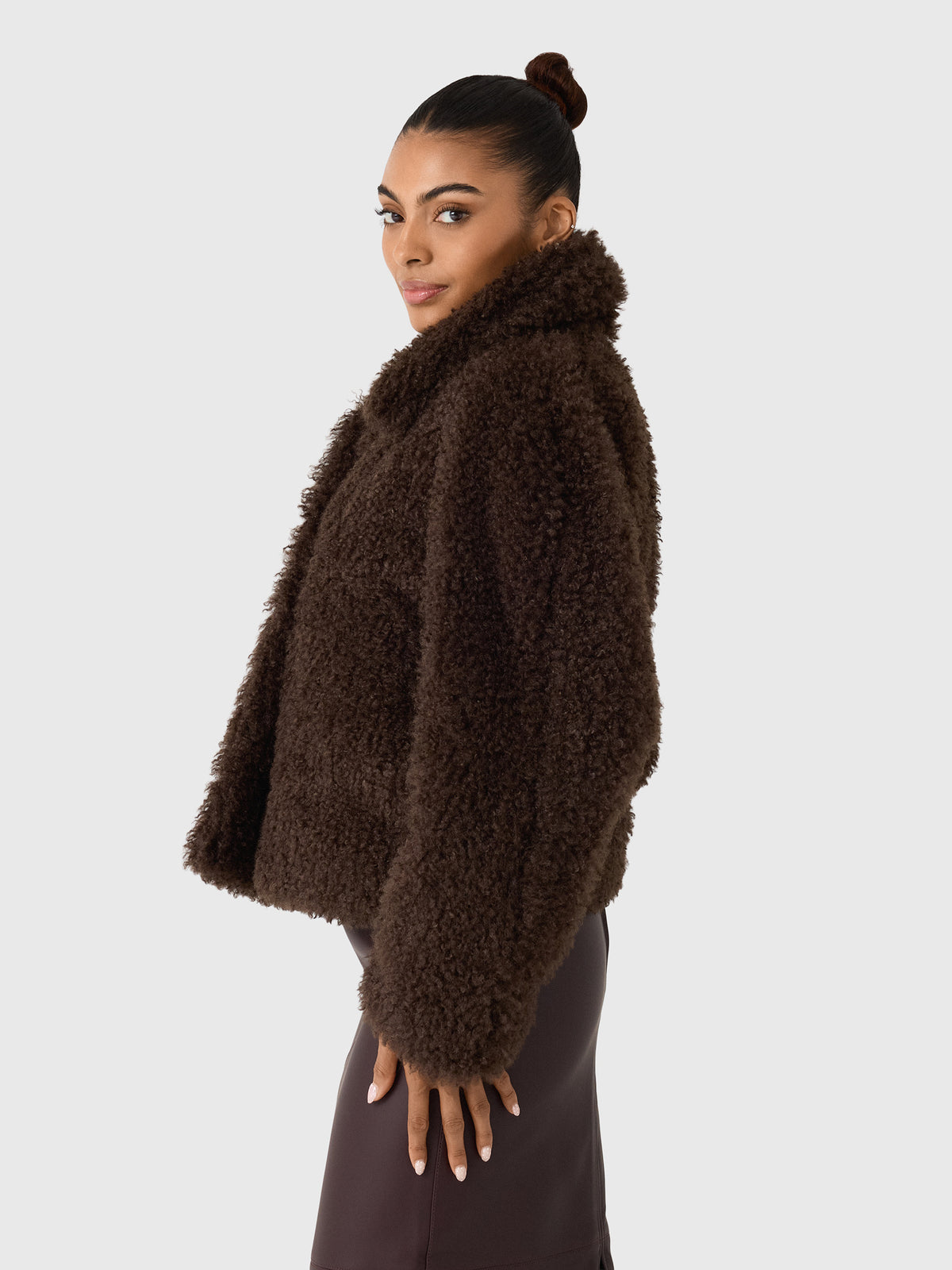 Vince Women's Faux-Fur Cropped Jacket - Saint Bernard