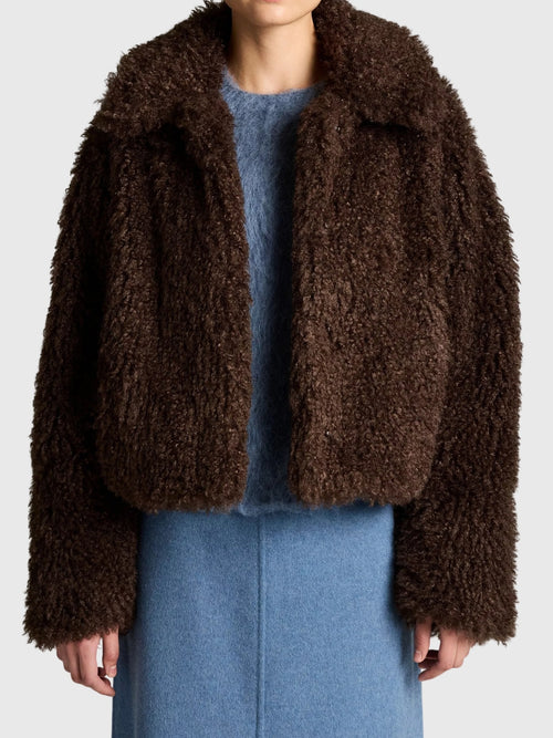 Vince Women's Faux-Fur Cropped Jacket - Saint Bernard