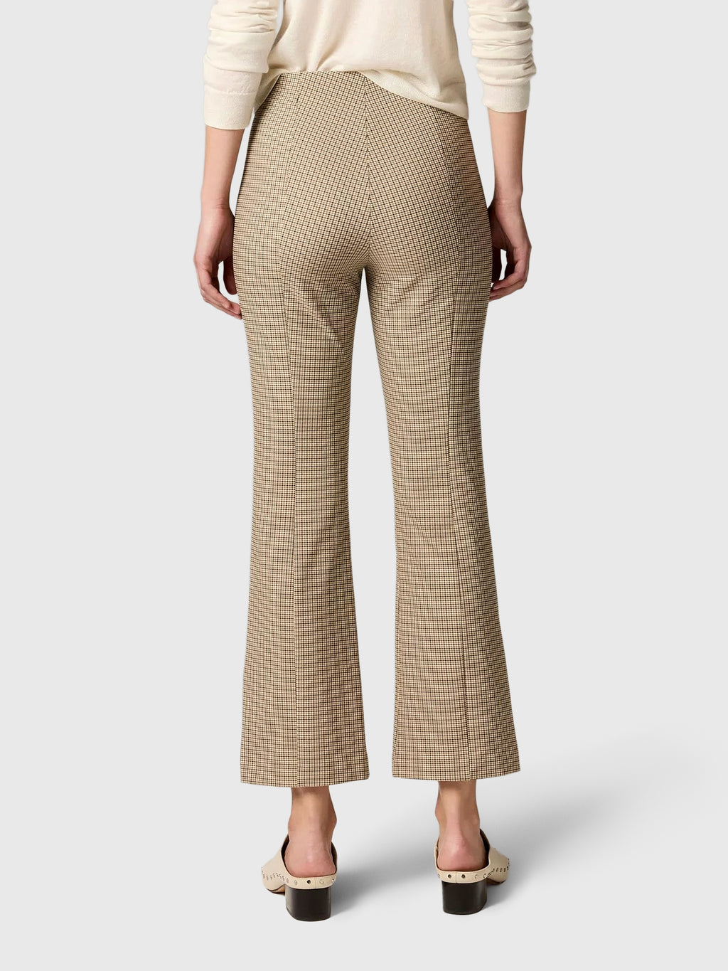 Vince Women's Niki Plaid Mid-Rise Crop Flare Pant