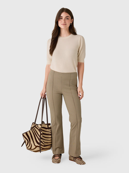 Vince Women's Niki Plaid Mid-Rise Crop Flare Pant