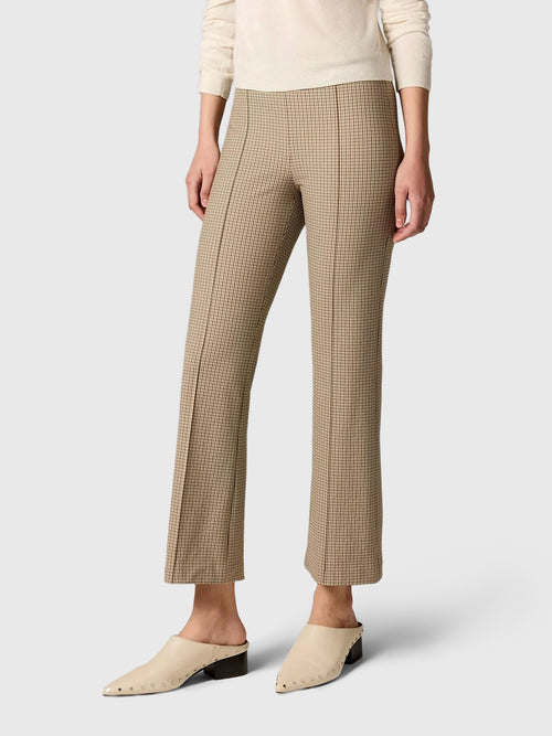 Vince Women's Niki Plaid Mid-Rise Crop Flare Pant
