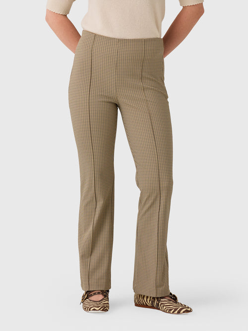 Vince Women's Niki Plaid Mid-Rise Crop Flare Pant