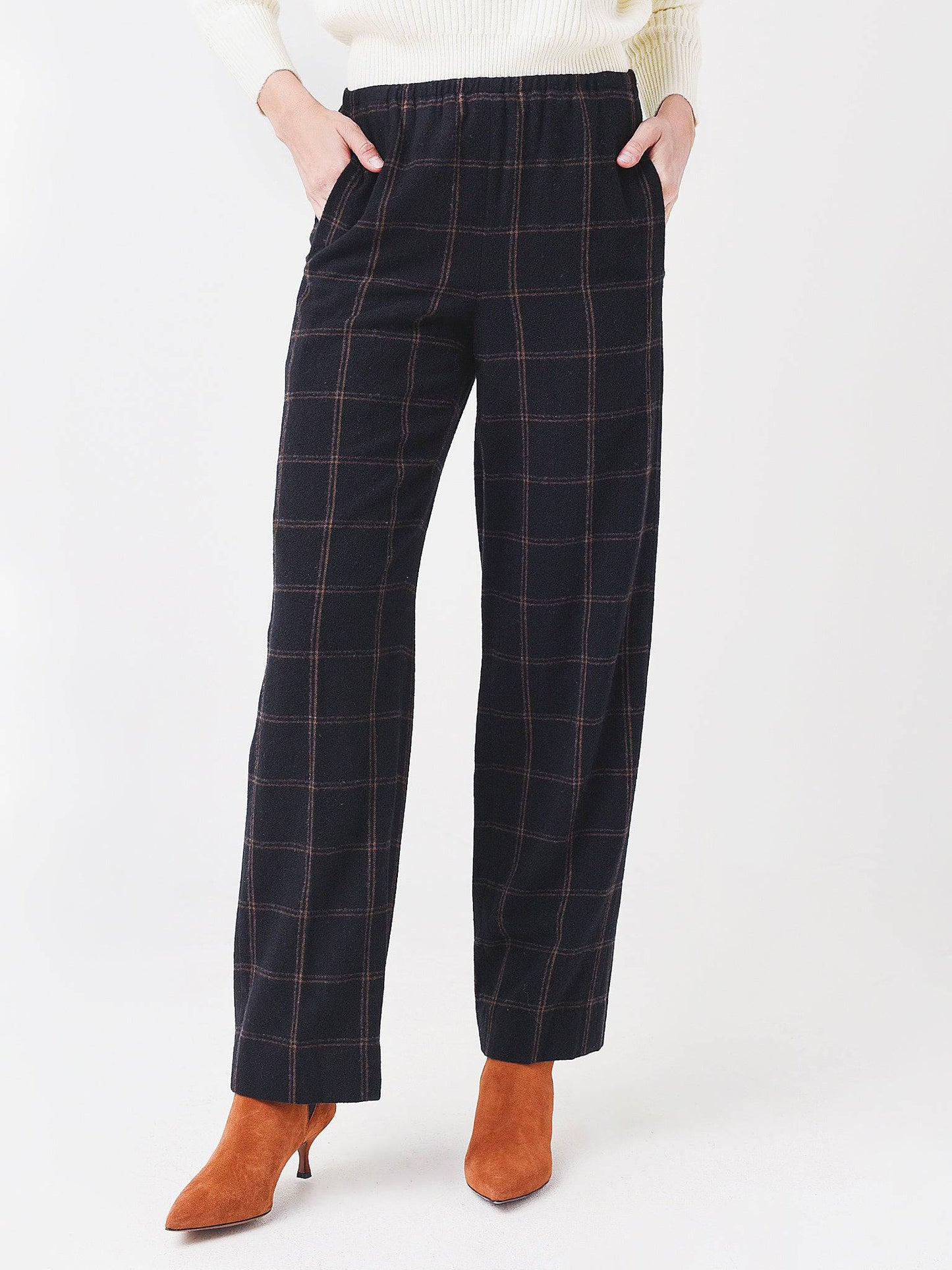 Vince Women's Flannel Wide Leg Pant - Saint Bernard