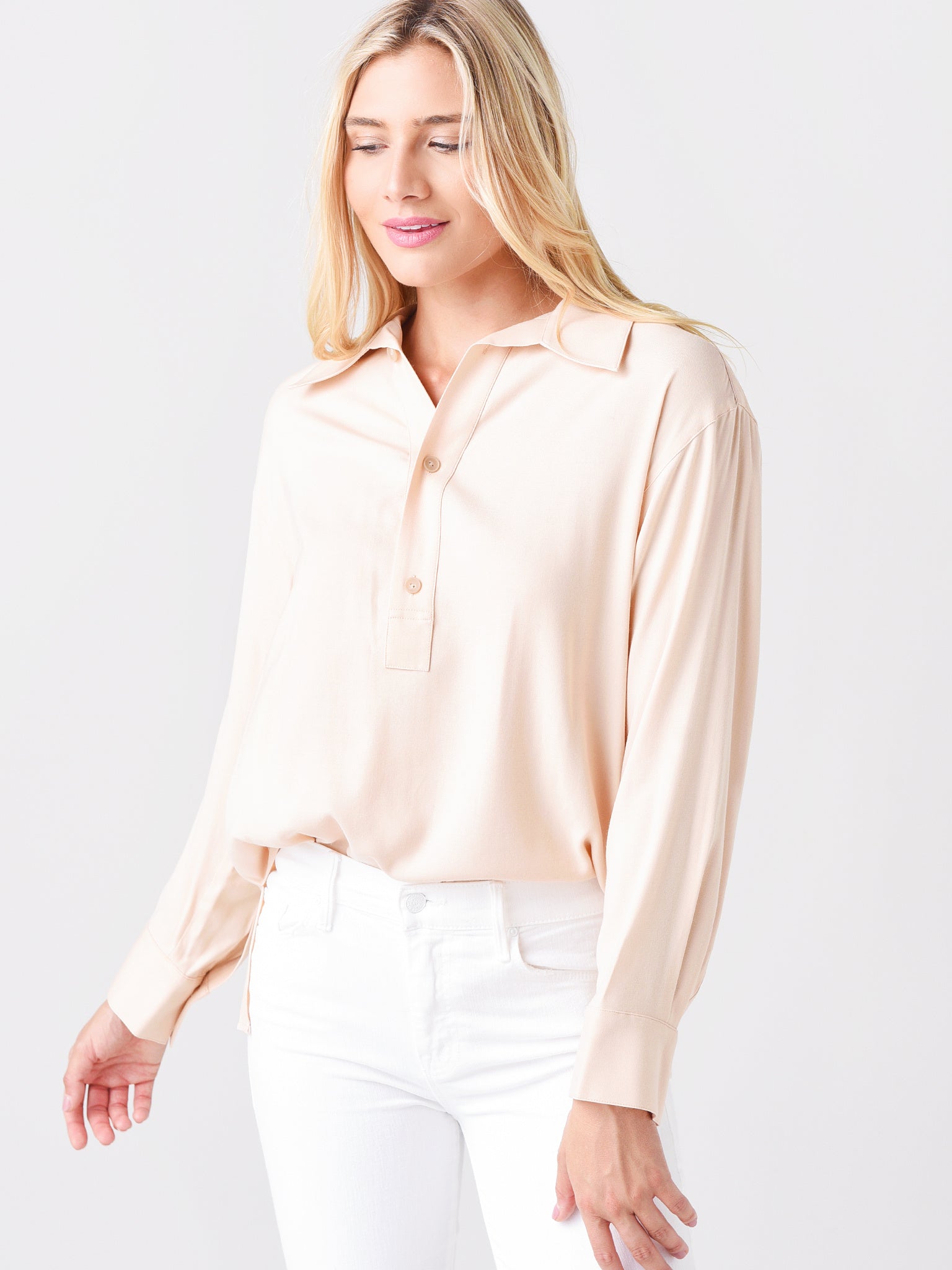 Vince Women's Shaped Collar Polo - Saint Bernard