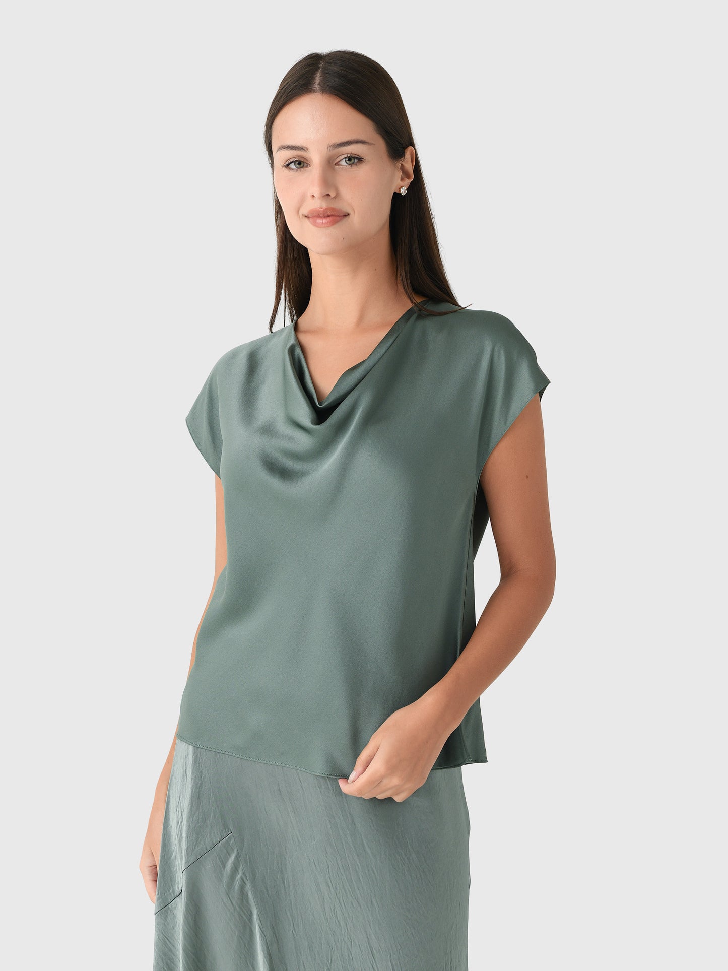 Vince Women's Silk Cowl-Neck Blouse - Saint Bernard