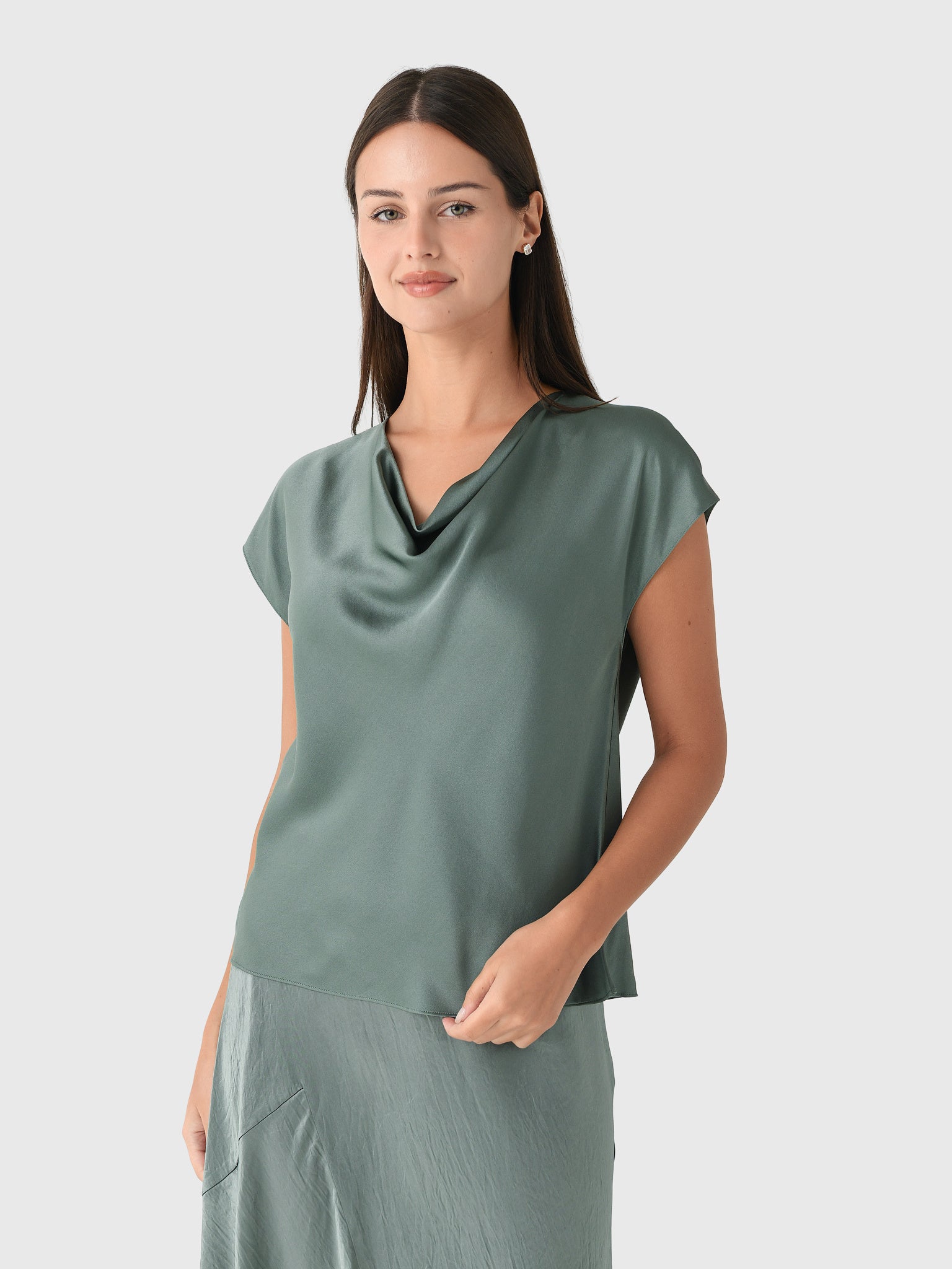 Vince Women's Silk Cowl-Neck Blouse - Saint Bernard