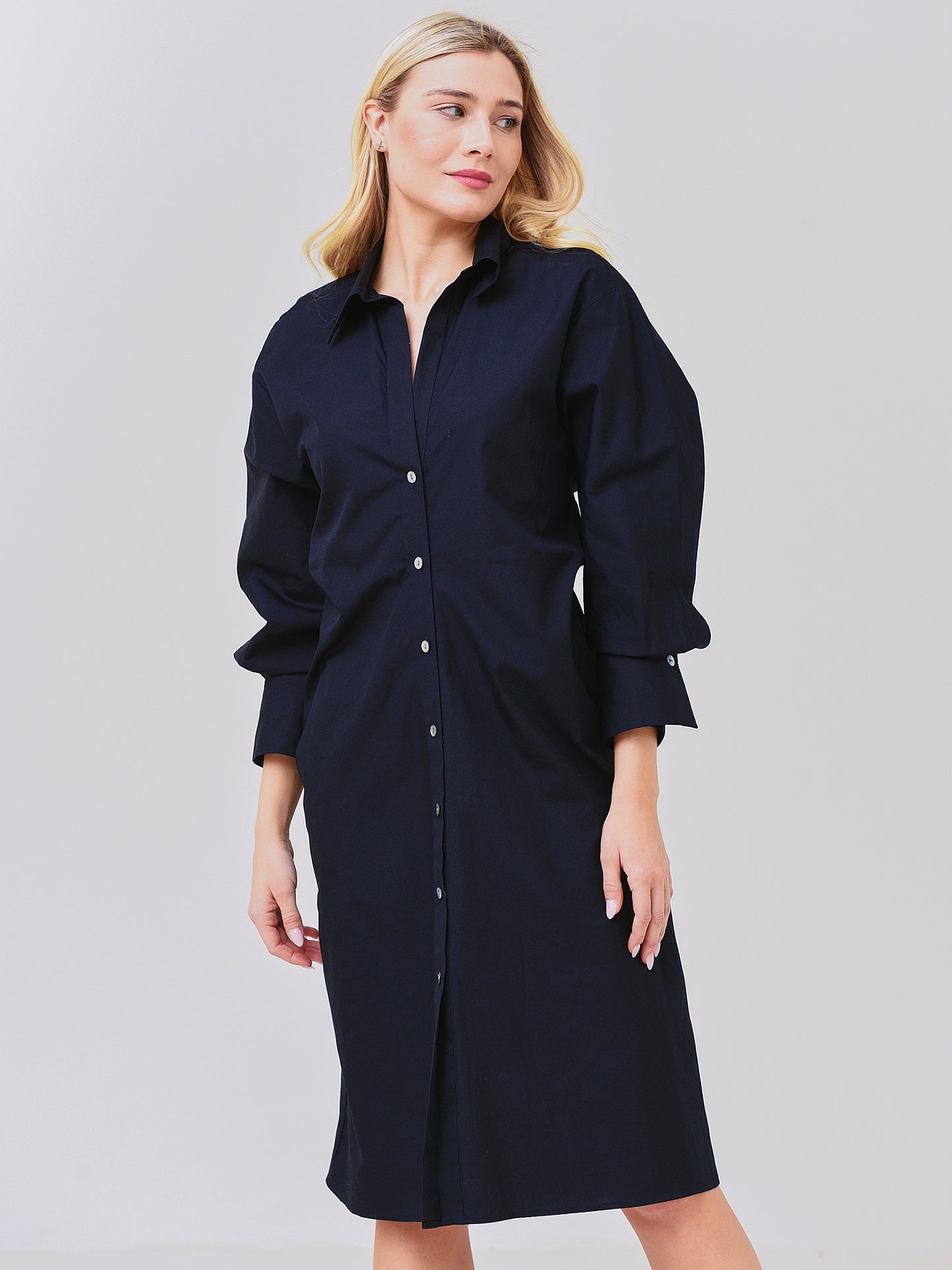 Vince Women's Long Sleeve Soft Fitted Shirt Dress - Saint Bernard