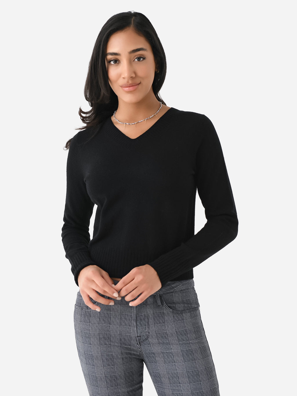 Vince Women's Wool Blend Cropped V-Neck Sweater - Saint Bernard