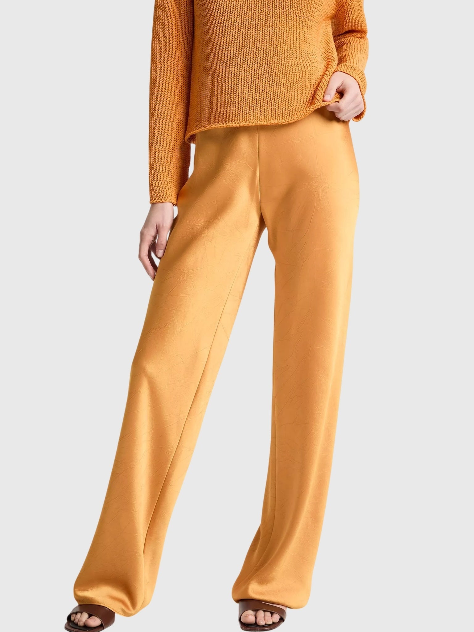 Vince Women's Colette High-Rise Crushed Satin Bias Pant - Saint Bernard