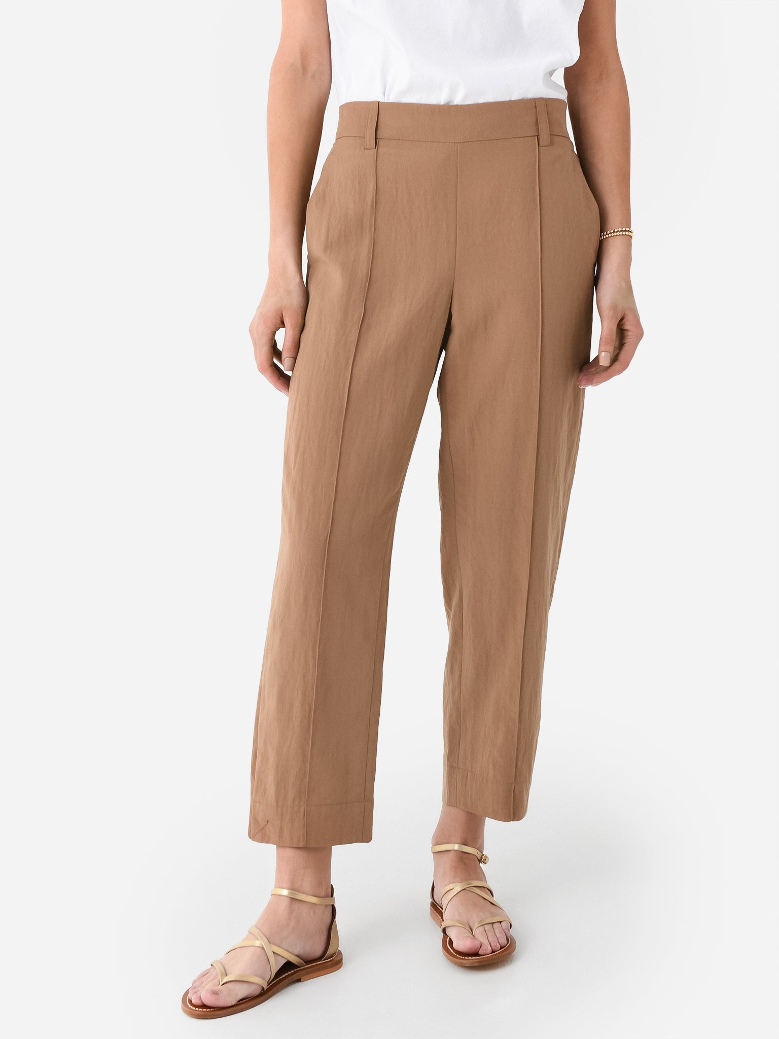 Vince Women's Mid Rise Pleated Pull-On Pant - Saint Bernard