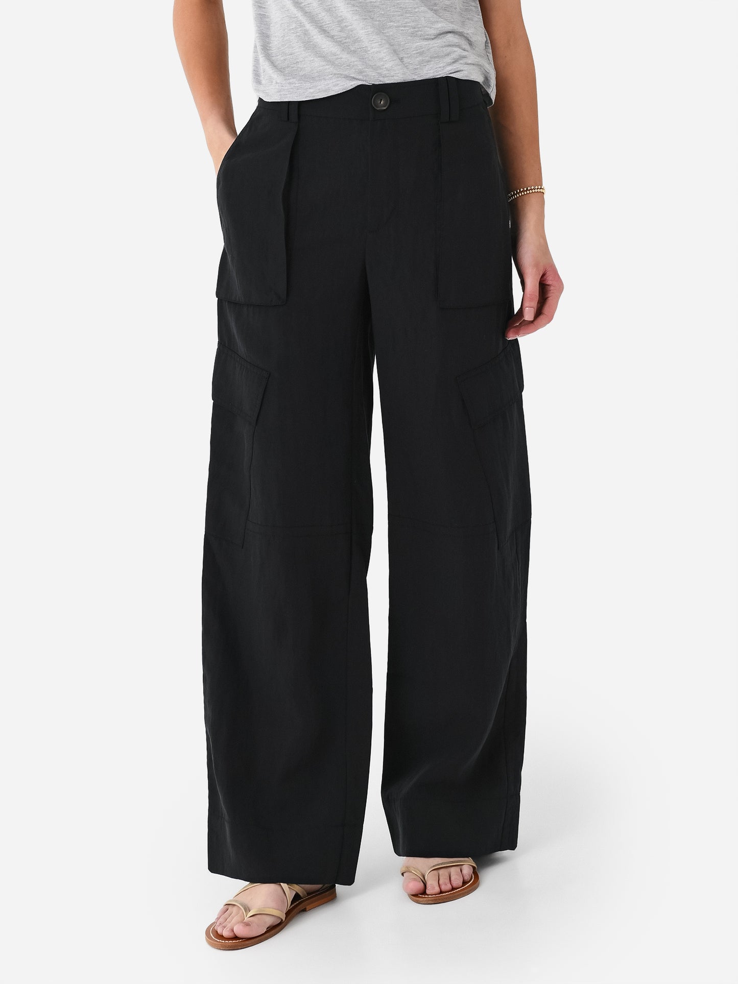 Vince Women's Mid Rise Fluid Cargo Trouser - Saint Bernard