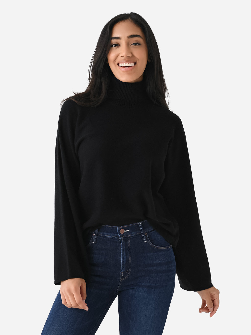 Vince Women's Wool Cashmere Dolman Sleeve Turtleneck - Saint Bernard