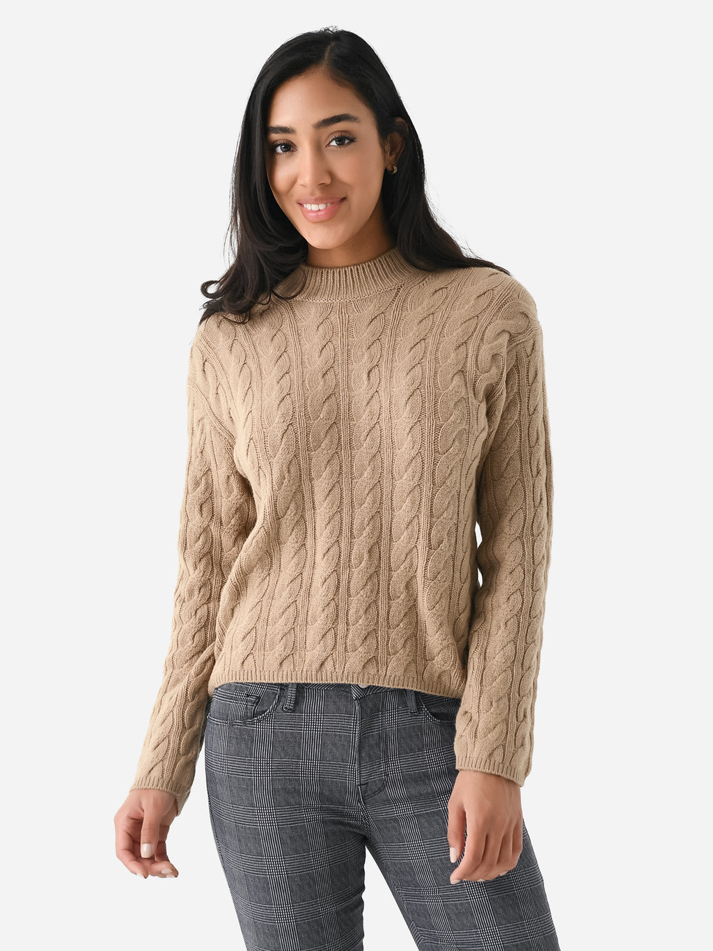 Vince Women's Wool Blend Twisted Cable Crewneck Sweater - Saint Bernard
