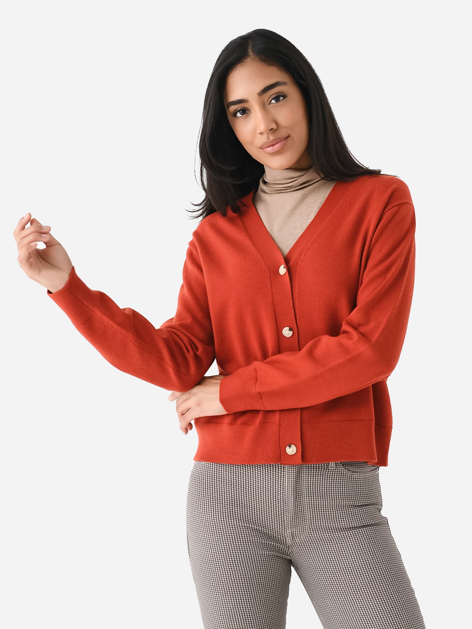 Vince Women's Wool Cashmere High-Button Cardigan - Saint Bernard