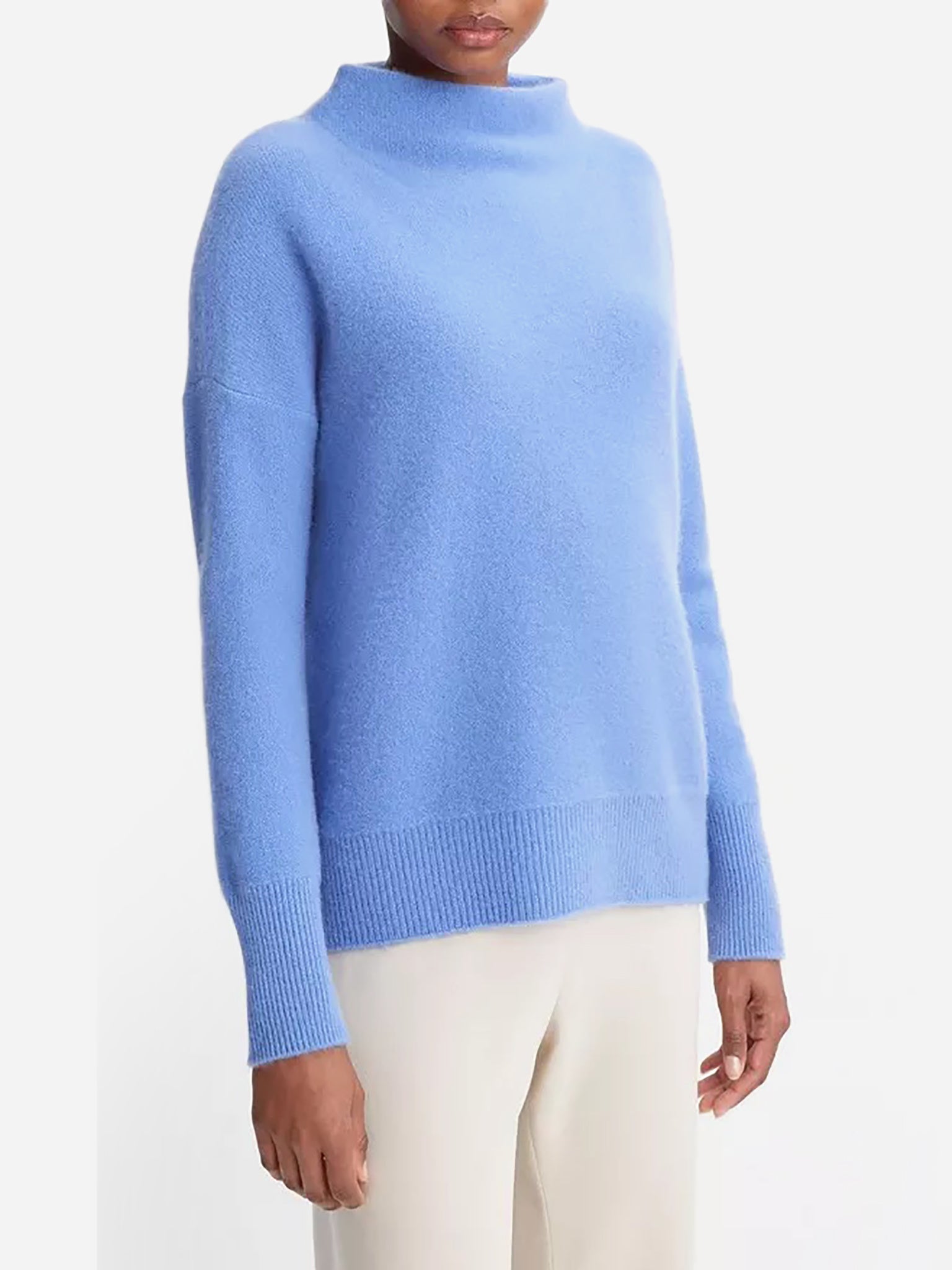 Vince Women's Plush Cashmere Funnel Neck Sweater - Saint Bernard