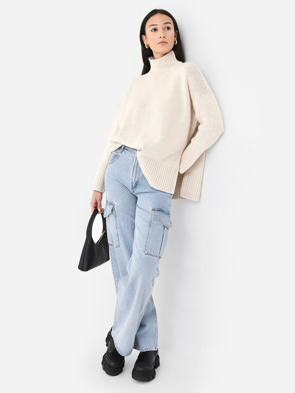 Vince Women's Wool Cashmere Trapeze Turtleneck Sweater - Saint Bernard
