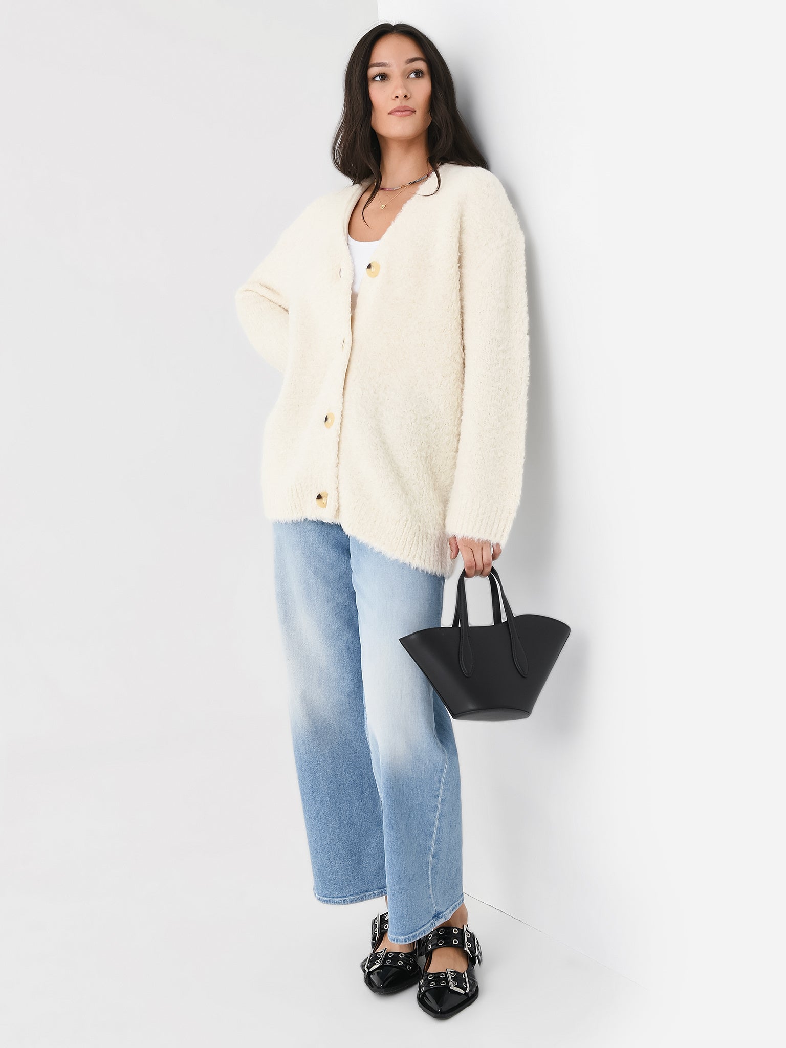 Vince Women's Oversized Teddy Cardigan - Saint Bernard