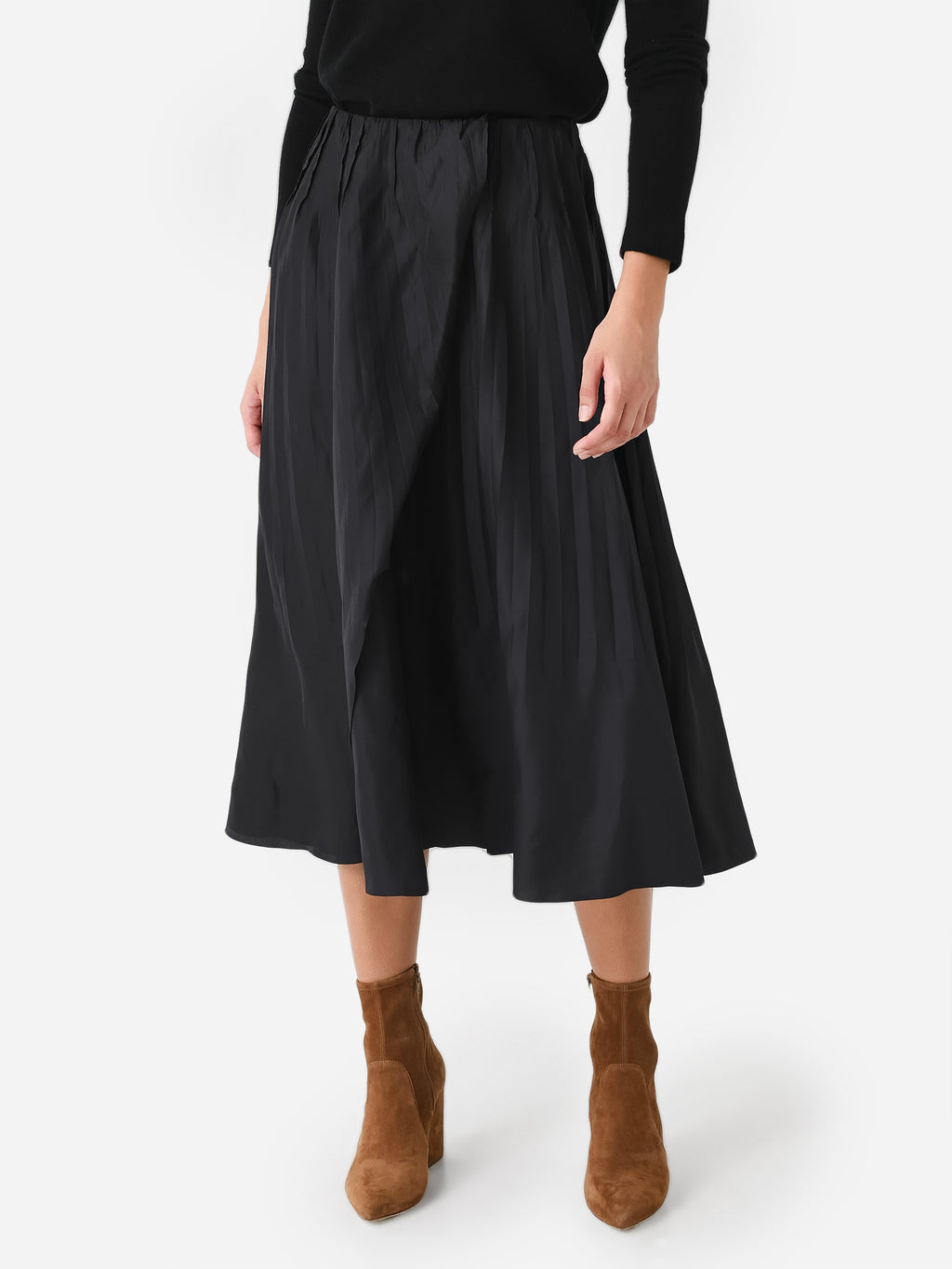 Vince Women's Pintuck Pleated Pull-On Skirt - Saint Bernard