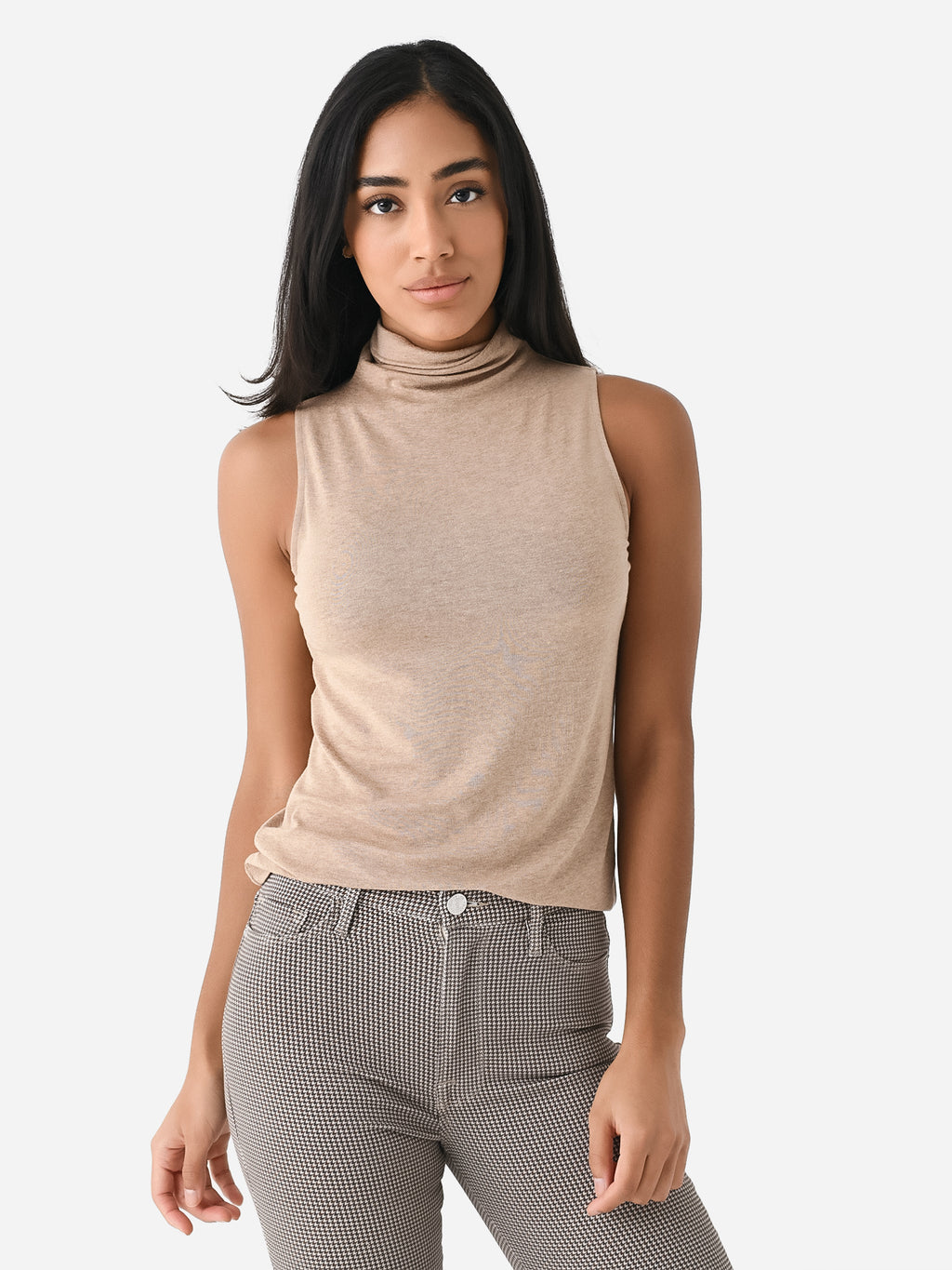 Vince Women's Sleeveless Turtleneck Top - Saint Bernard