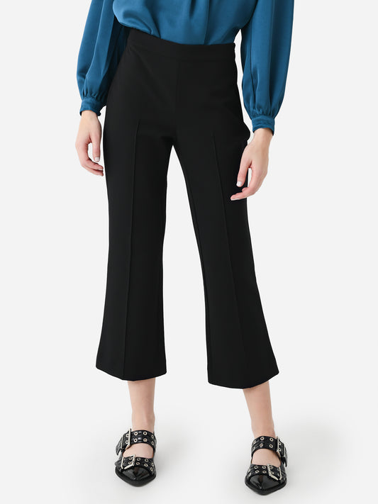 Vince Women's Mid Rise Pintuck Crop Flare Pant
