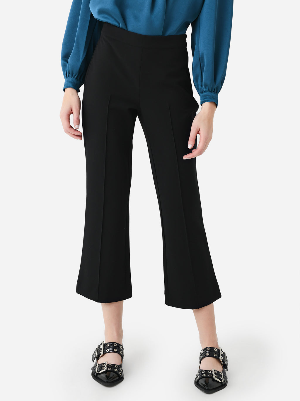 Vince Women's Mid Rise Pintuck Crop Flare Pant - Saint Bernard