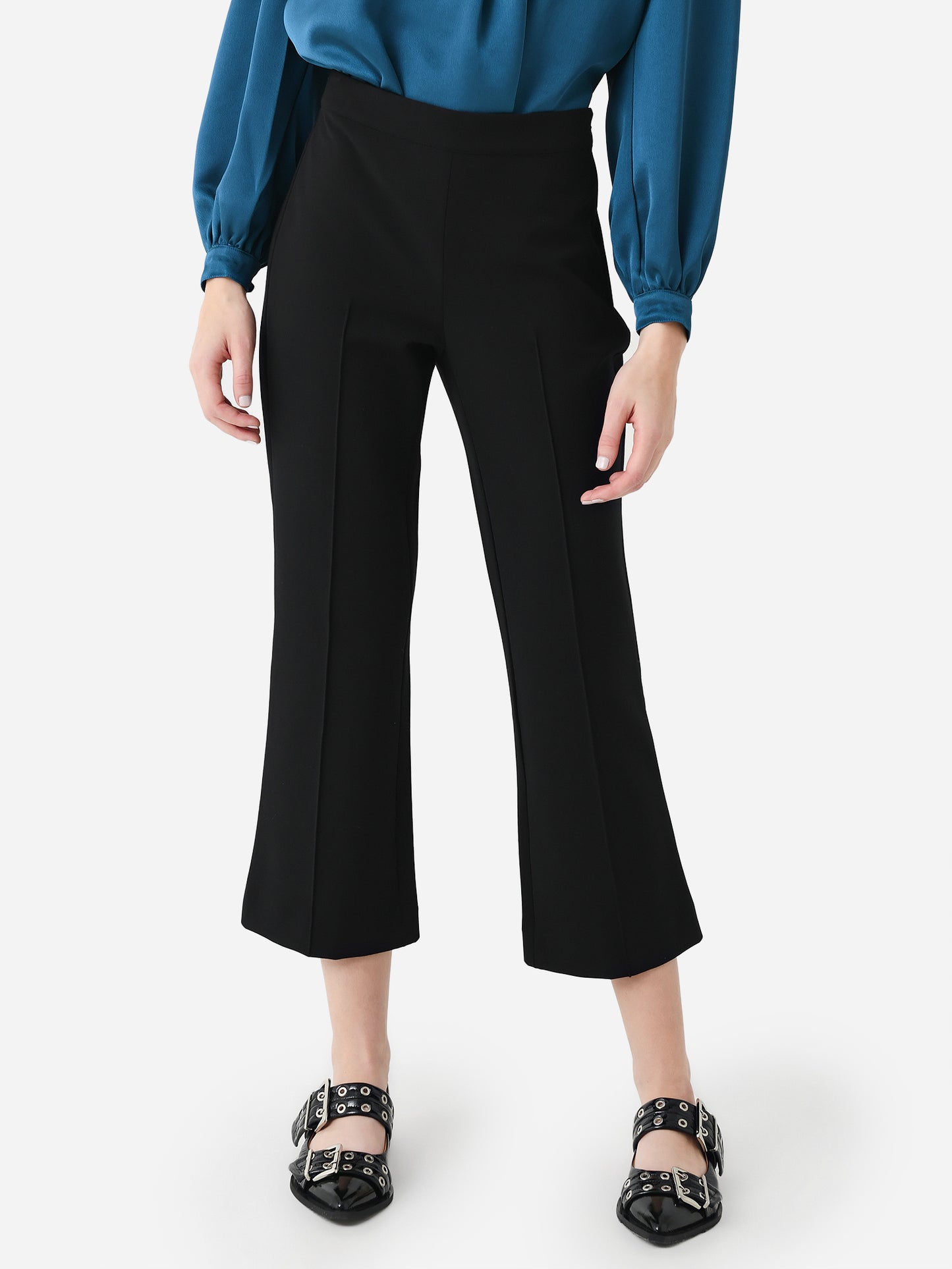 Vince Women's Mid Rise Pintuck Crop Flare Pant