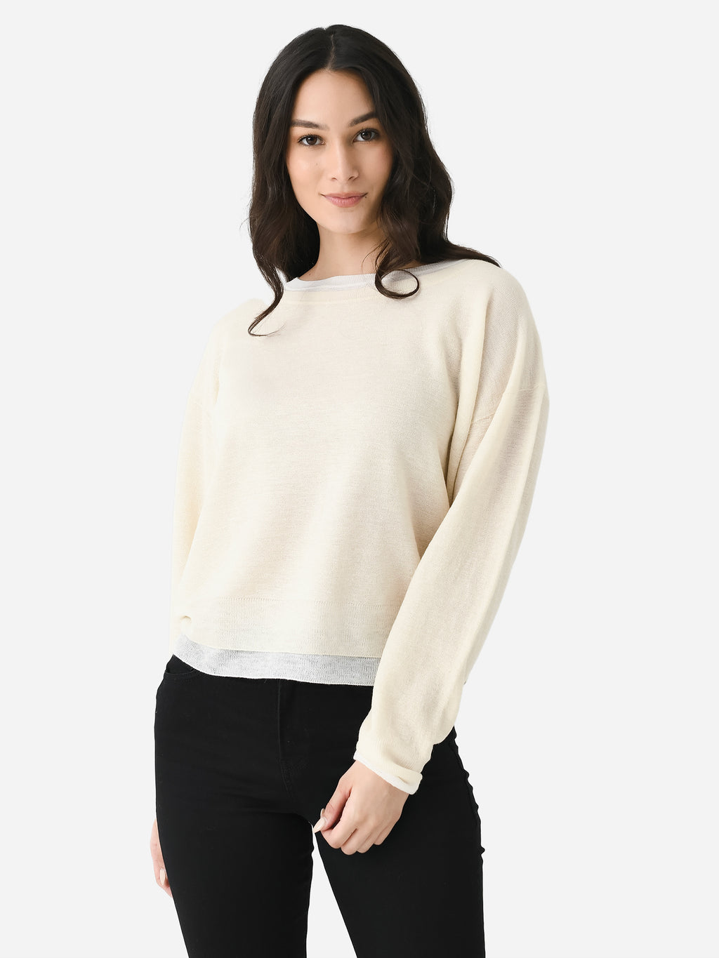Vince Women's Double-Layer Wool-Blend Sweater - Saint Bernard