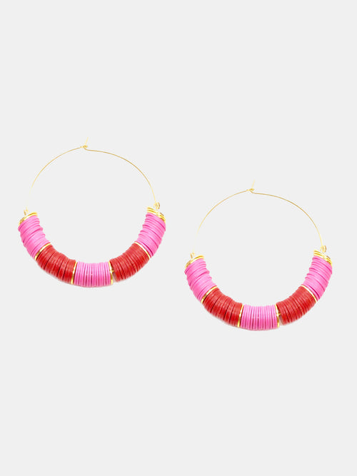 Accessory Concierge Valentina Colorblock Disc Hoop Earring