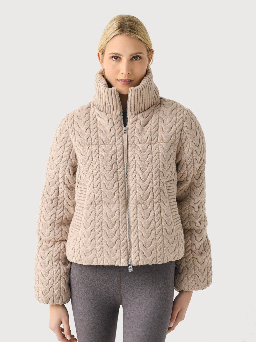 Varley Women's Reggie Cable Knit Puffer - Saint Bernard
