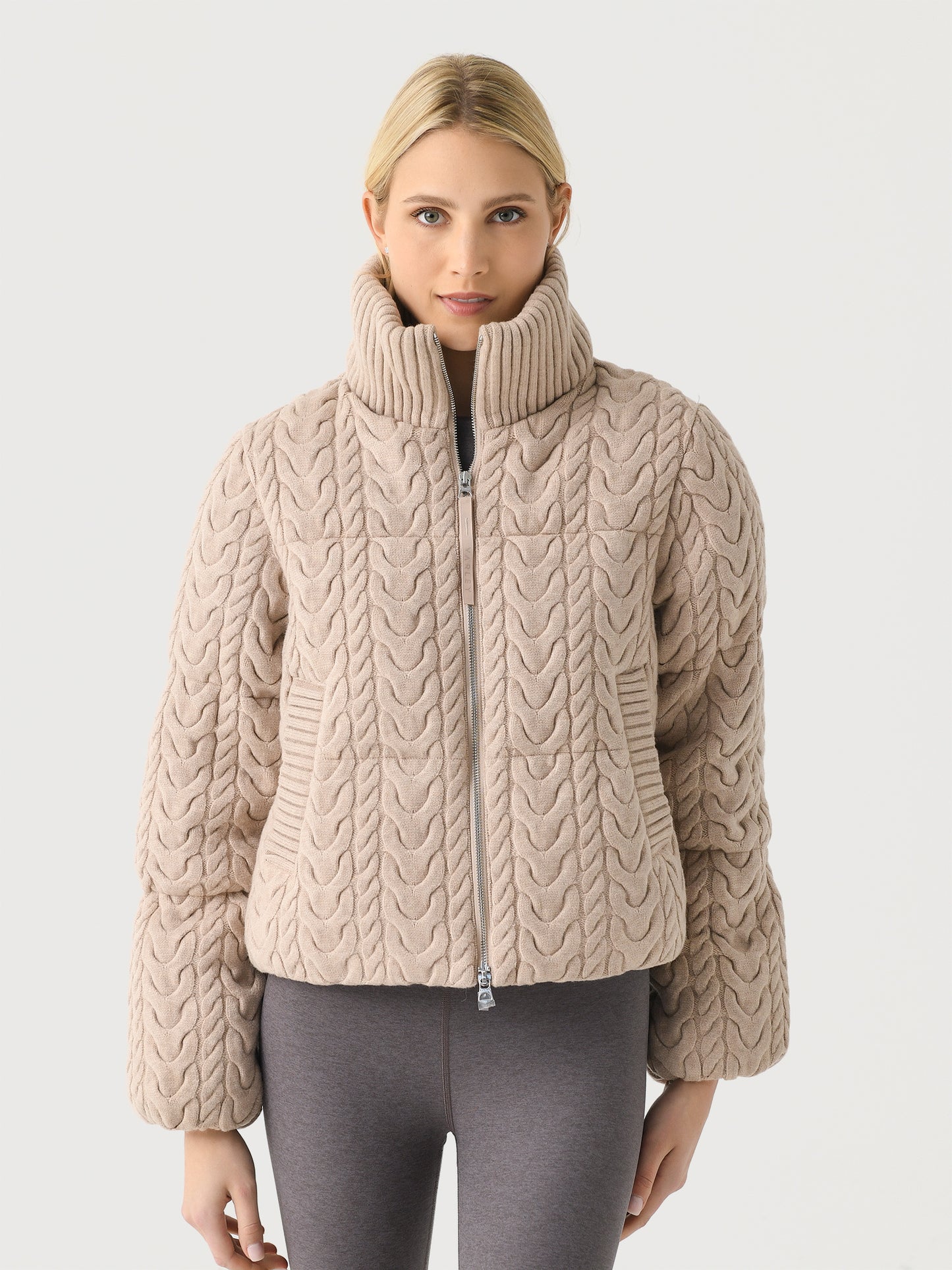 Varley Women's Reggie Cable Knit Puffer - Saint Bernard