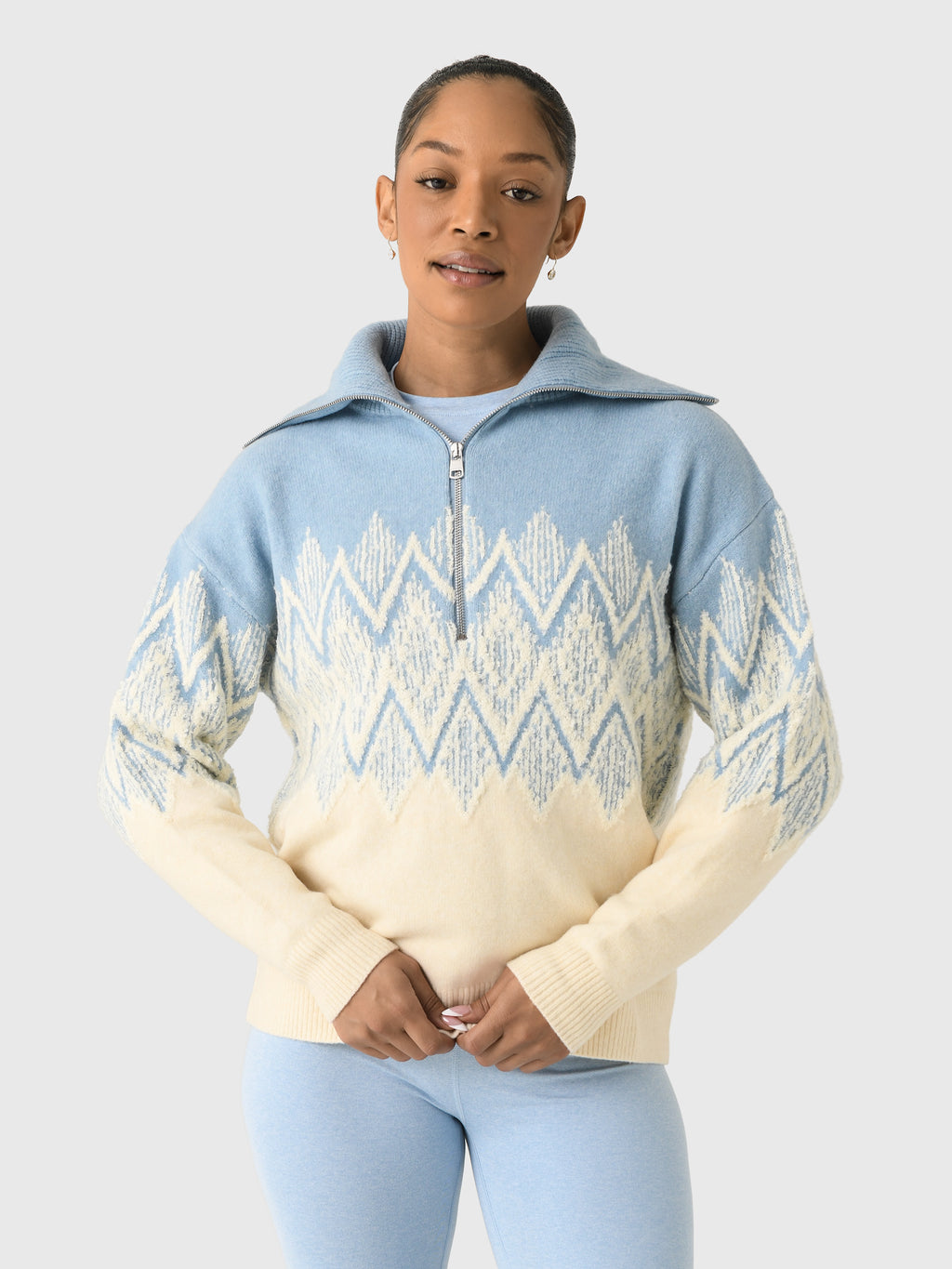 Varley Women's Hedda Fairisle Half-Zip Knit - Saint Bernard