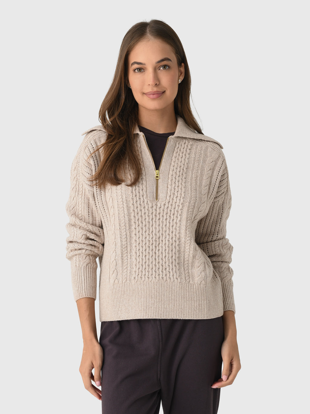 Varley Women's Camello Cable Knit Sweater 2.0 - Saint Bernard