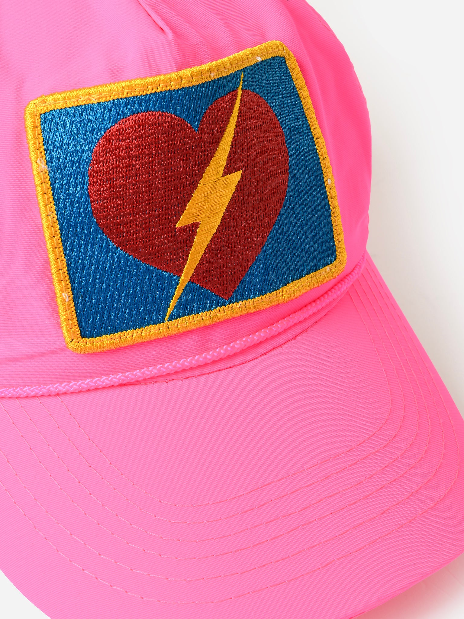 Lightning Bolt Neon Pink Aviator Nation Hat VINTAGE BOLT HEART