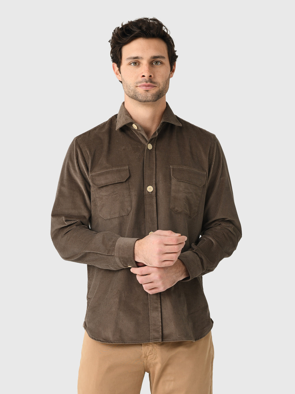 Maria Santangelo Men's Corduroy Shirt - Saint Bernard
