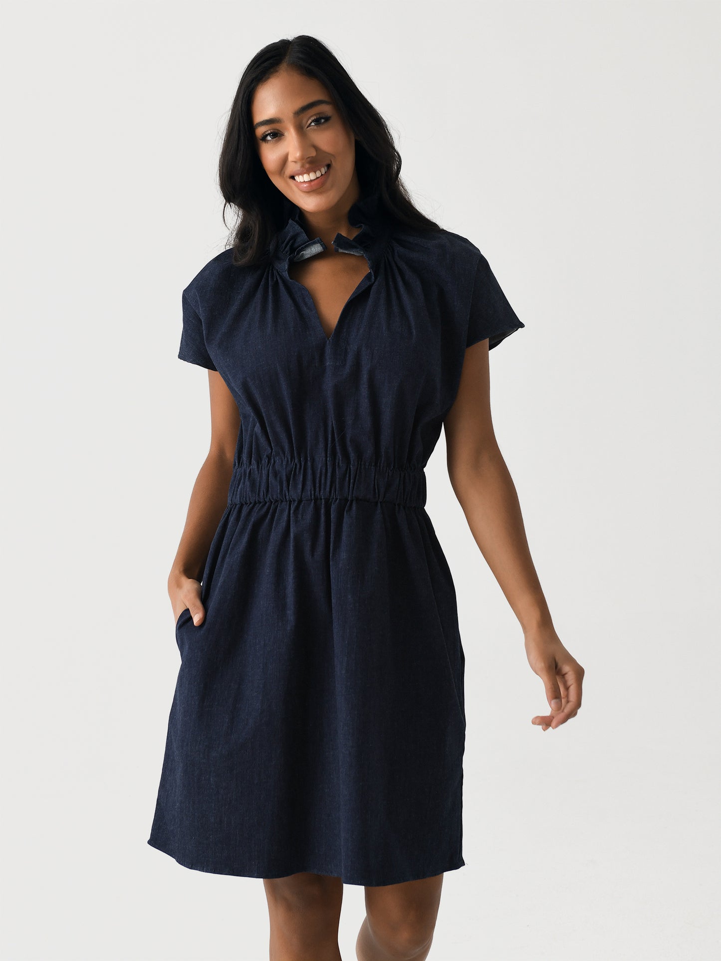 Never A Wallflower Women's Vicki Elastic Waist Dress - Saint Bernard