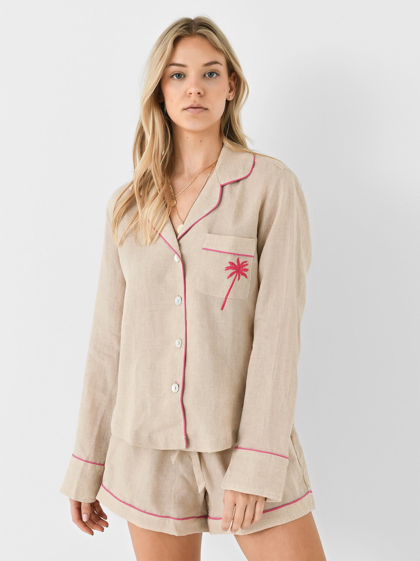The Lazy Poet Women's Vera Linen Essentials Pajama Set