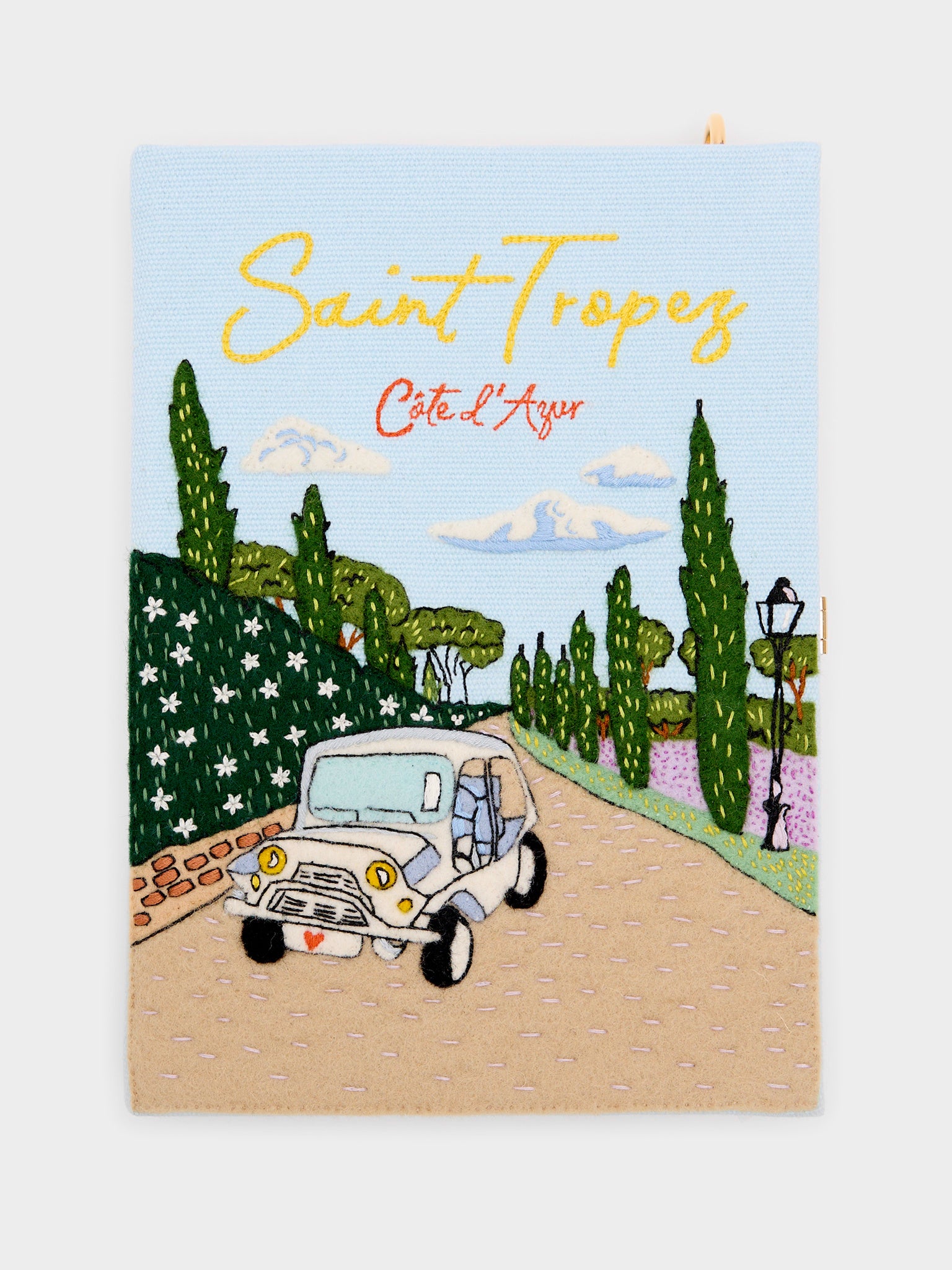 Olympia Le-Tan Saint Tropez Strapped Book Clutch - Saint Bernard