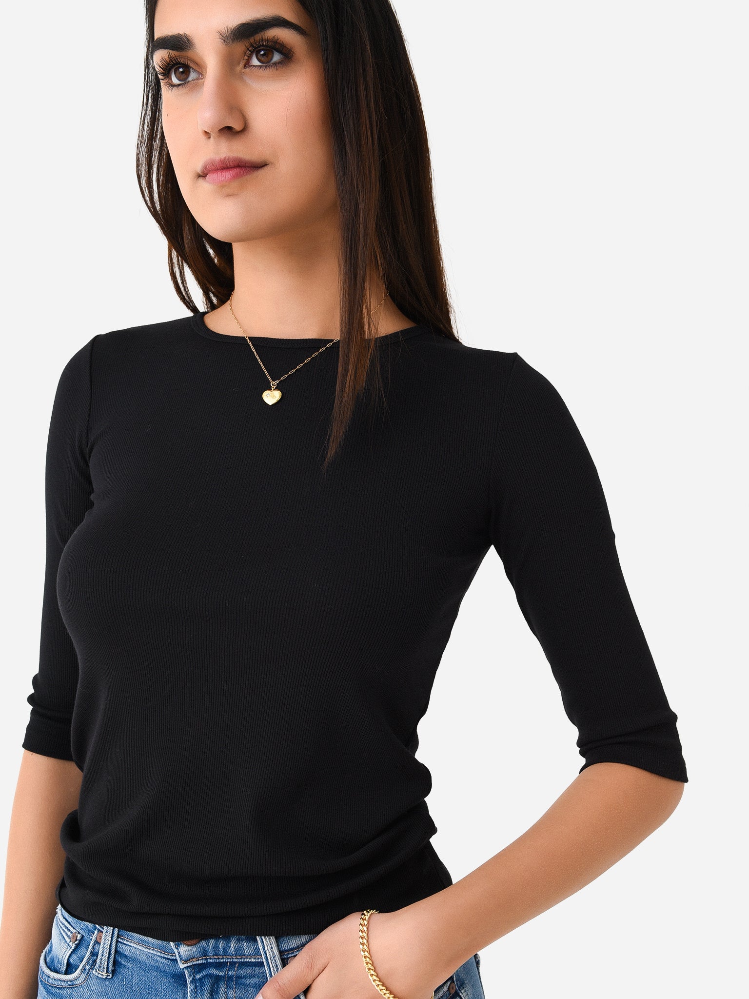 Vince Women's Elbow Sleeve Crew Neck T-Shirt - Saint Bernard