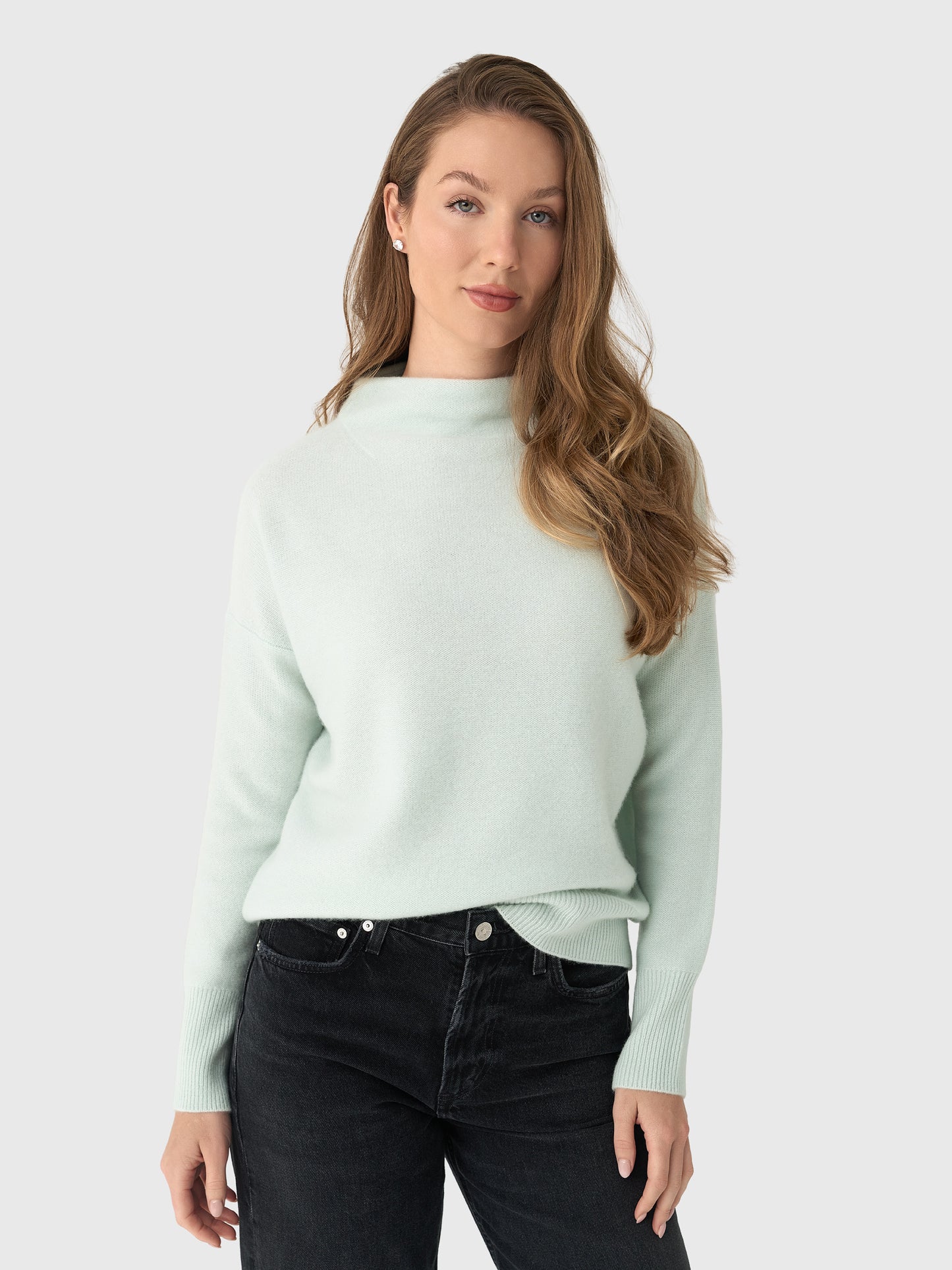 Vince Women's Plush Cashmere Funnel Neck Sweater - Saint Bernard
